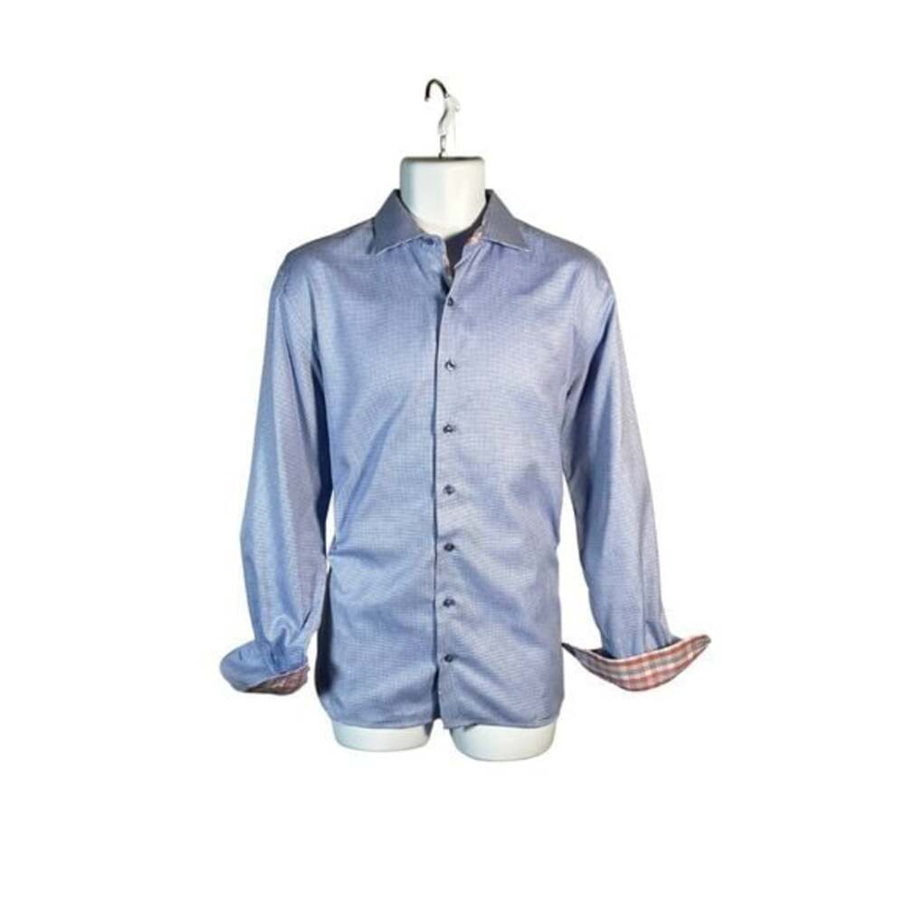 Classy men's Blue Button-Up Shirt by Hammer Made size 42/16.5